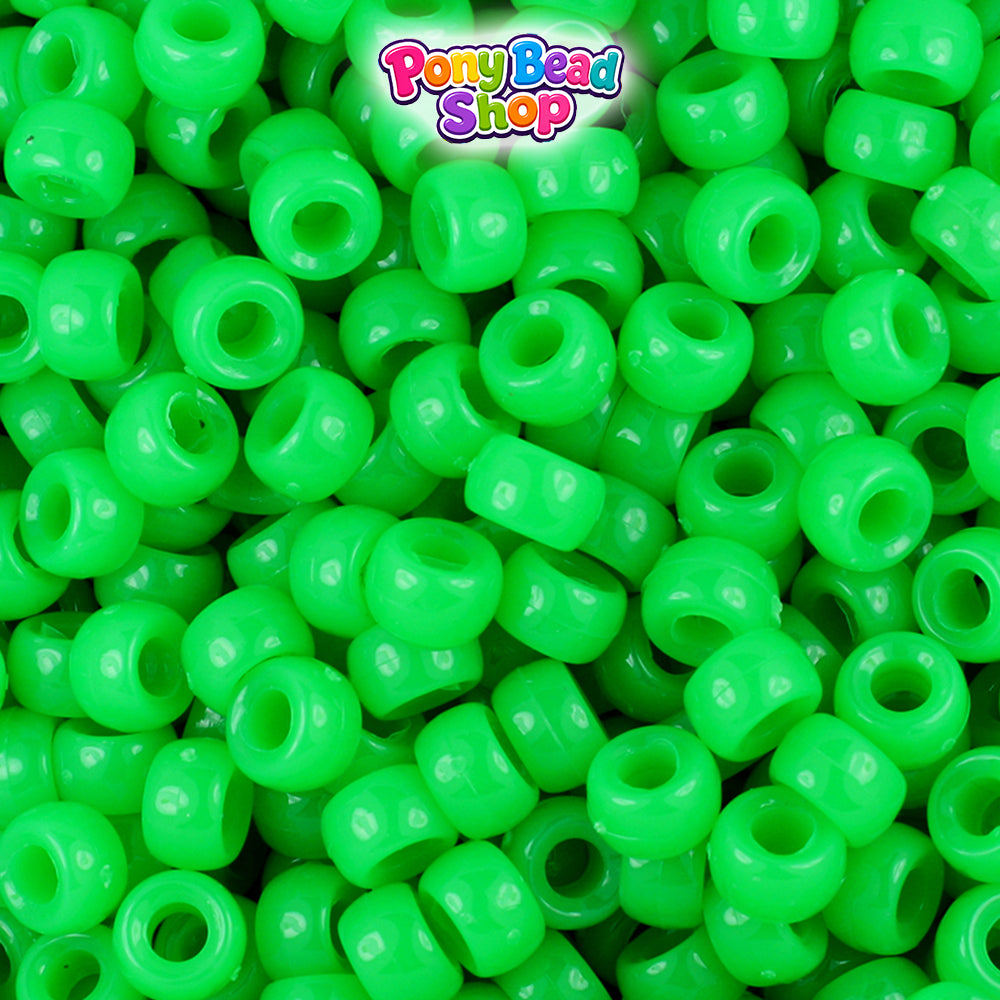 Grasshopper Neon Bright 6.5mm Mini Barrel Plastic Pony Beads (1000pcs)