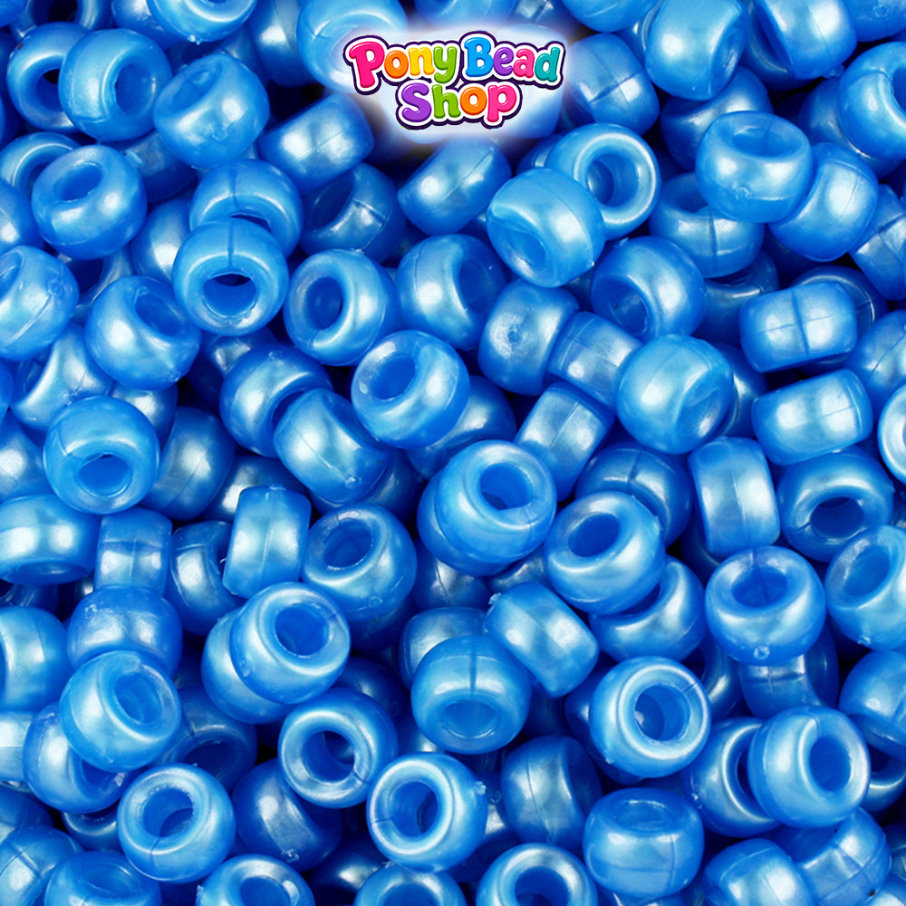 Dark Blue Pearl 6.5mm Mini Barrel Plastic Pony Beads (1000pcs)