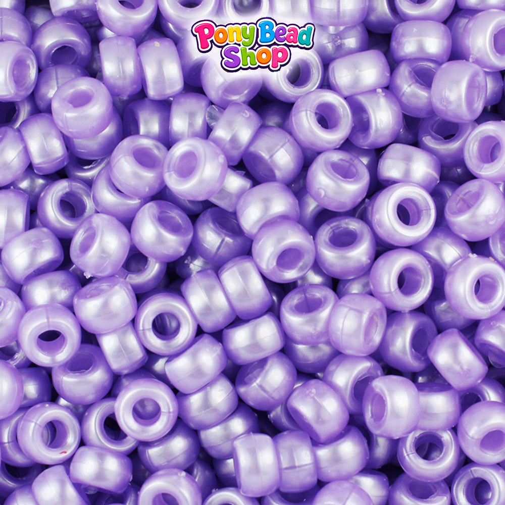 Light Purple Pearl 6.5mm Mini Barrel Plastic Pony Beads (1000pcs)