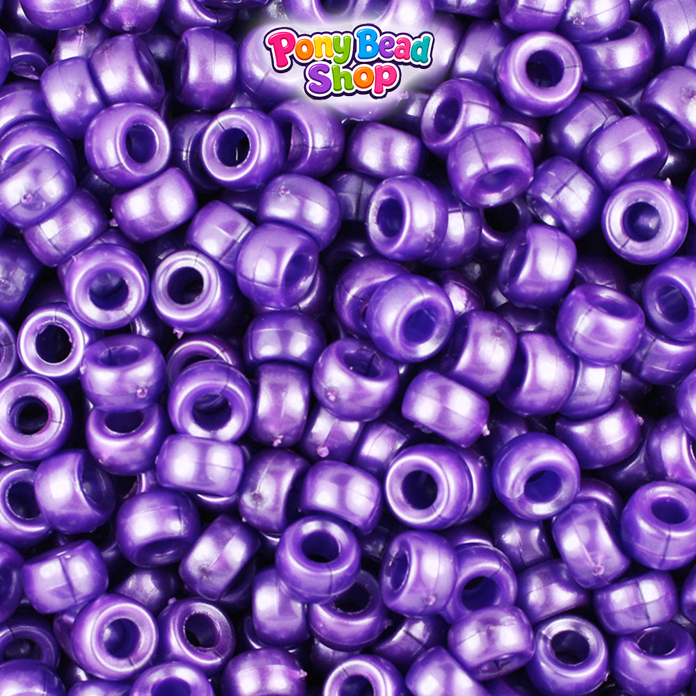 Dark Purple Pearl 6.5mm Mini Barrel Plastic Pony Beads (1000pcs)