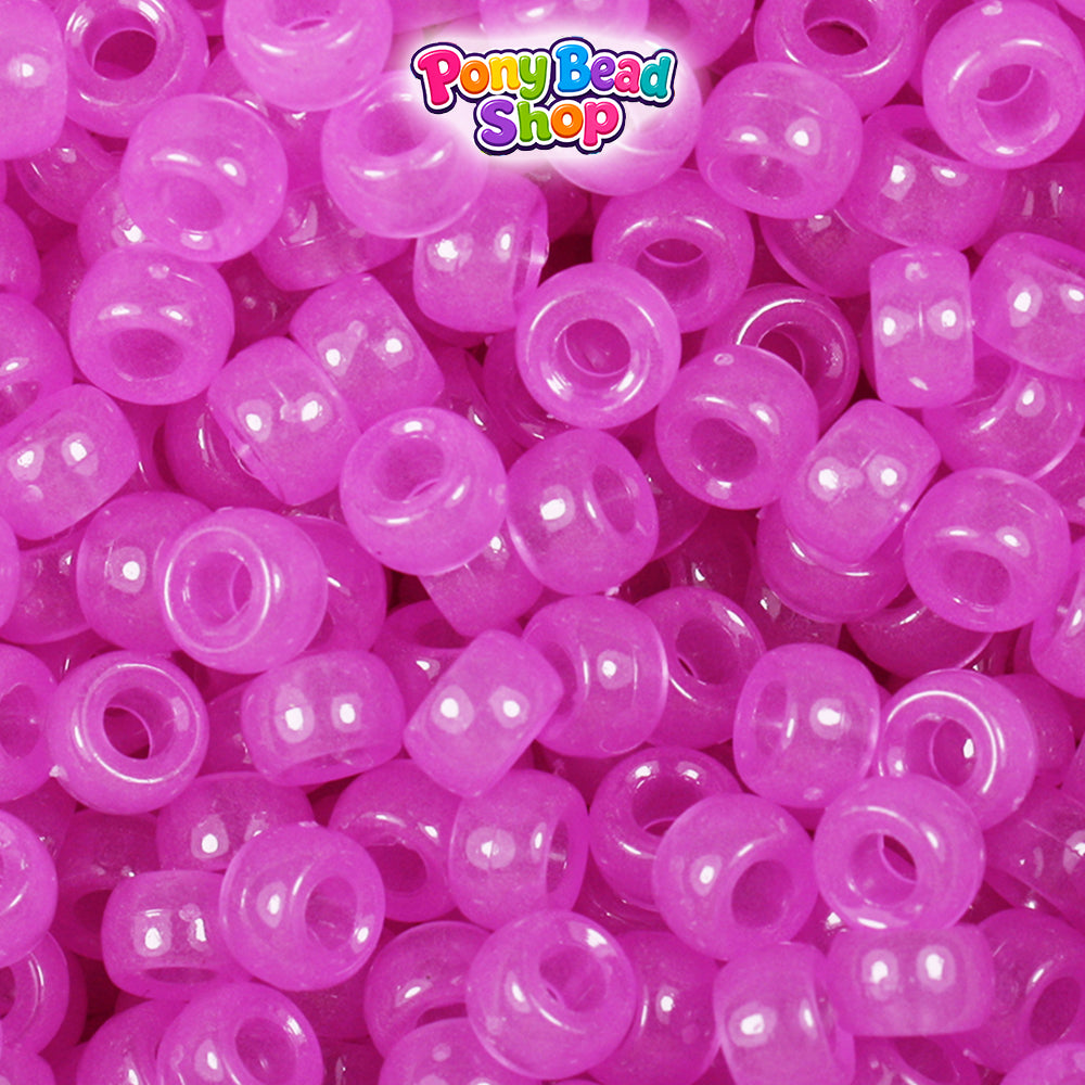 Purple Glow 6.5mm Mini Barrel Plastic Pony Beads (1000pcs)