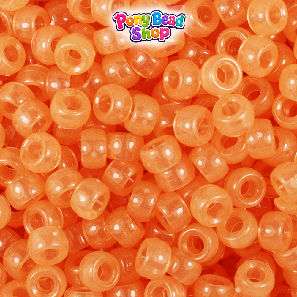 Orange Glow 6.5mm Mini Barrel Plastic Pony Beads (1000pcs)