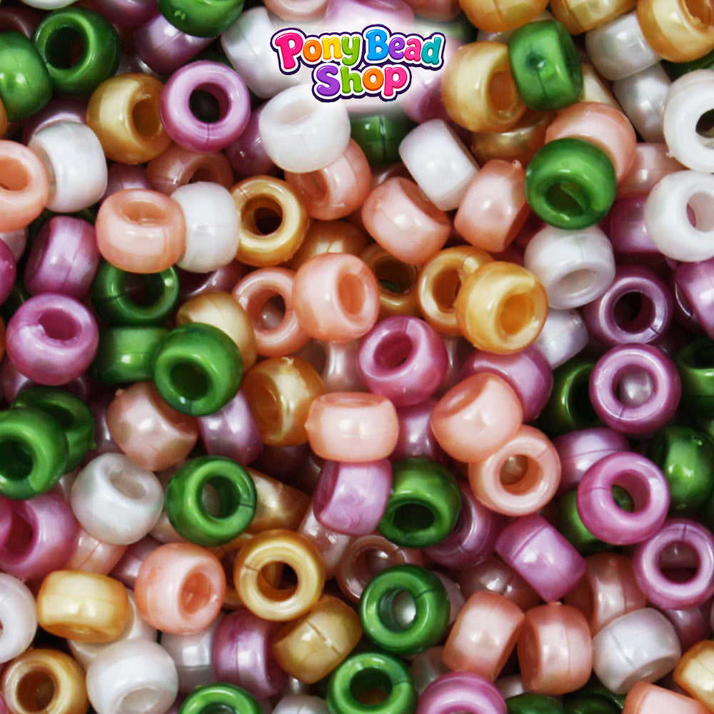 Warm Pearl Mix 6.5mm Mini Barrel Plastic Pony Beads (1000pcs)