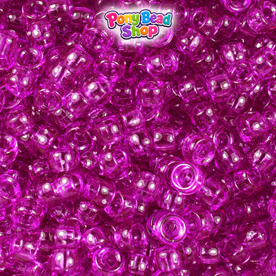 Lilac Transparent 6.5mm Mini Barrel Plastic Pony Beads (1000pcs)