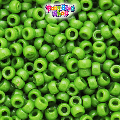 Olive Opaque 6.5mm Mini Barrel Plastic Pony Beads (1000pcs)
