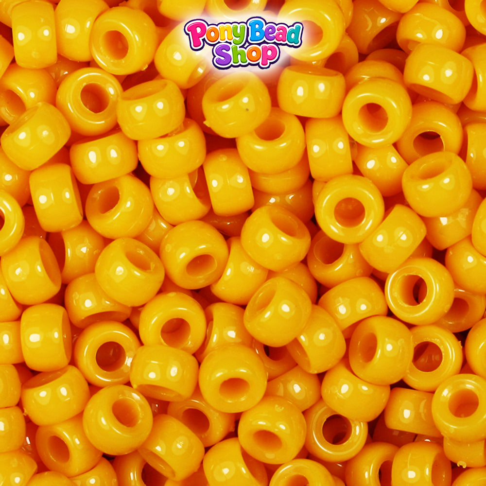 Mustard Opaque 6.5mm Mini Barrel Plastic Pony Beads (1000pcs)