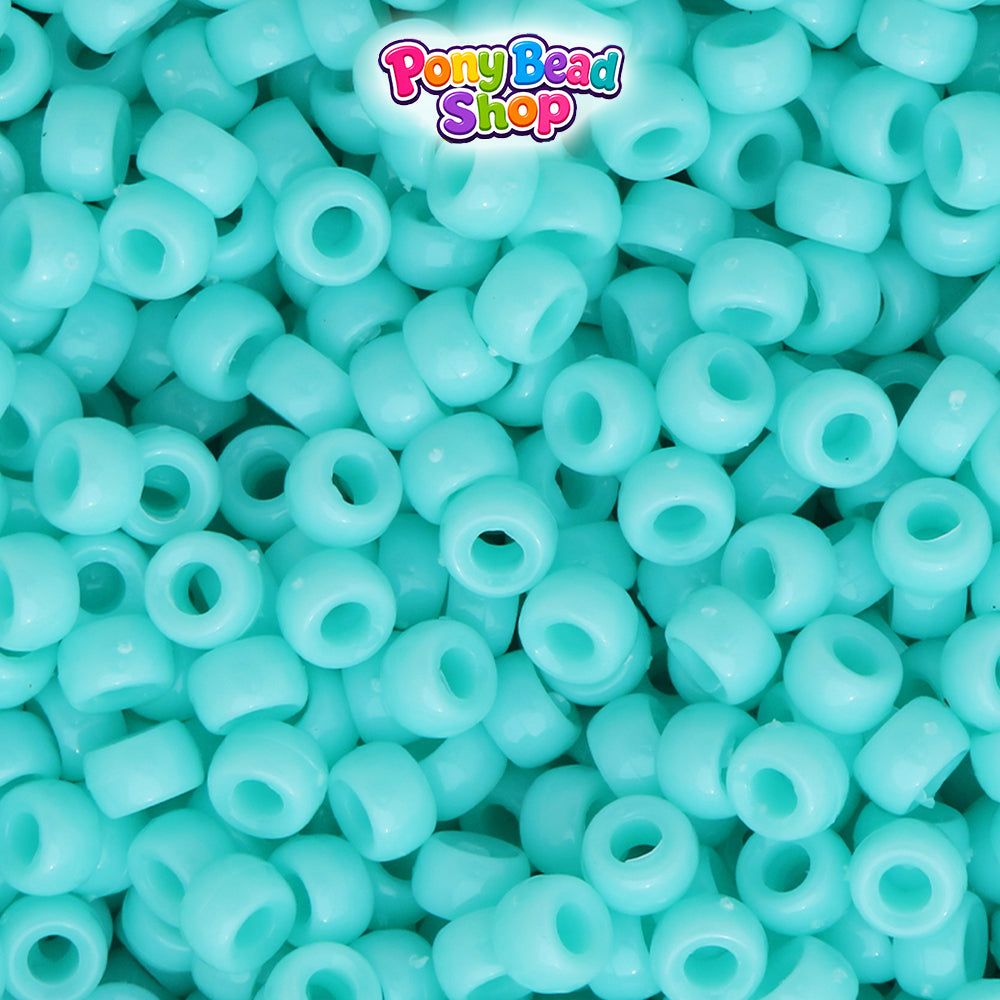 Sea Foam Opaque 6.5mm Mini Barrel Plastic Pony Beads (1000pcs)