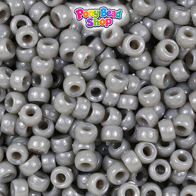 Milky Grey Opaque 6.5mm Mini Barrel Plastic Pony Beads (1000pcs)