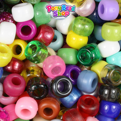 Randomly Mixed 9mm Barrel Pony Beads (500pcs)