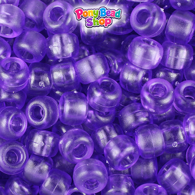 Amethyst Frosted 9mm Barrel Pony Beads (500pcs)