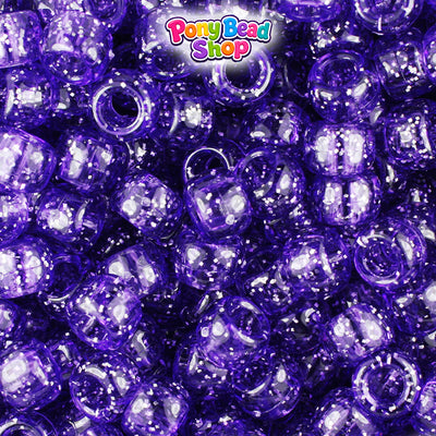 Amethyst Sparkle 9mm Barrel Pony Beads (500pcs)