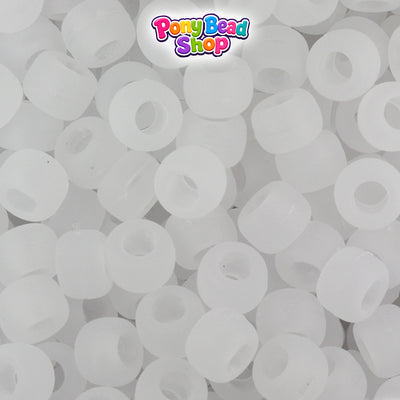 Ice Frosted 9mm Barrel Pony Beads (500pcs)