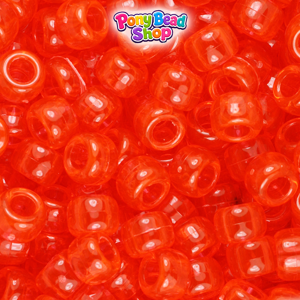 Hyacinth Transparent 9mm Barrel Plastic Pony Beads (500pcs)