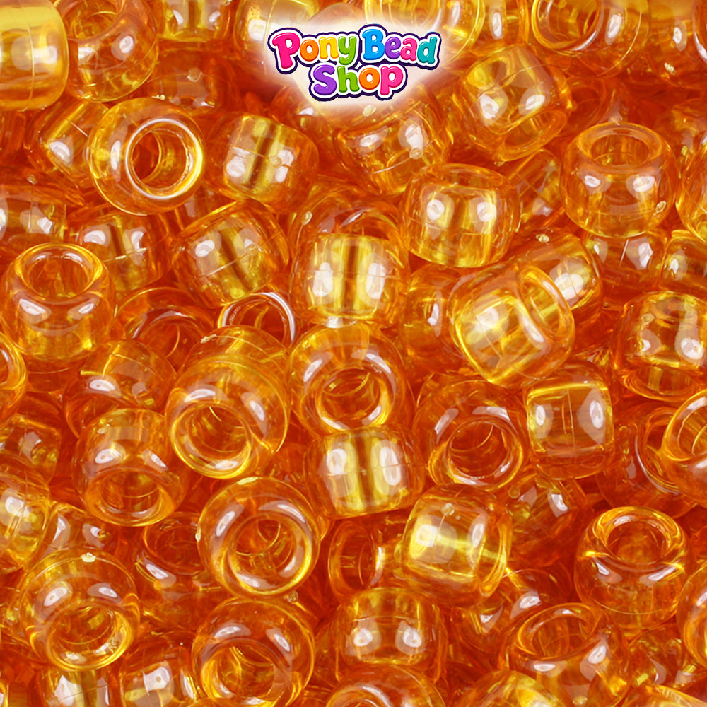 Topaz Transparent 9mm Barrel Plastic Pony Beads (500pcs)