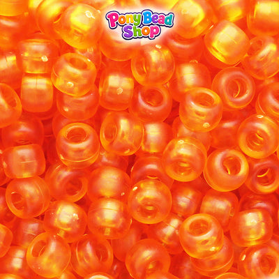 Topaz Frosted 9mm Barrel Plastic Pony Beads (500pcs)