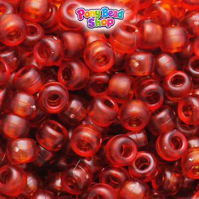 Tortoise Frosted 9mm Barrel Plastic Pony Beads (500pcs)
