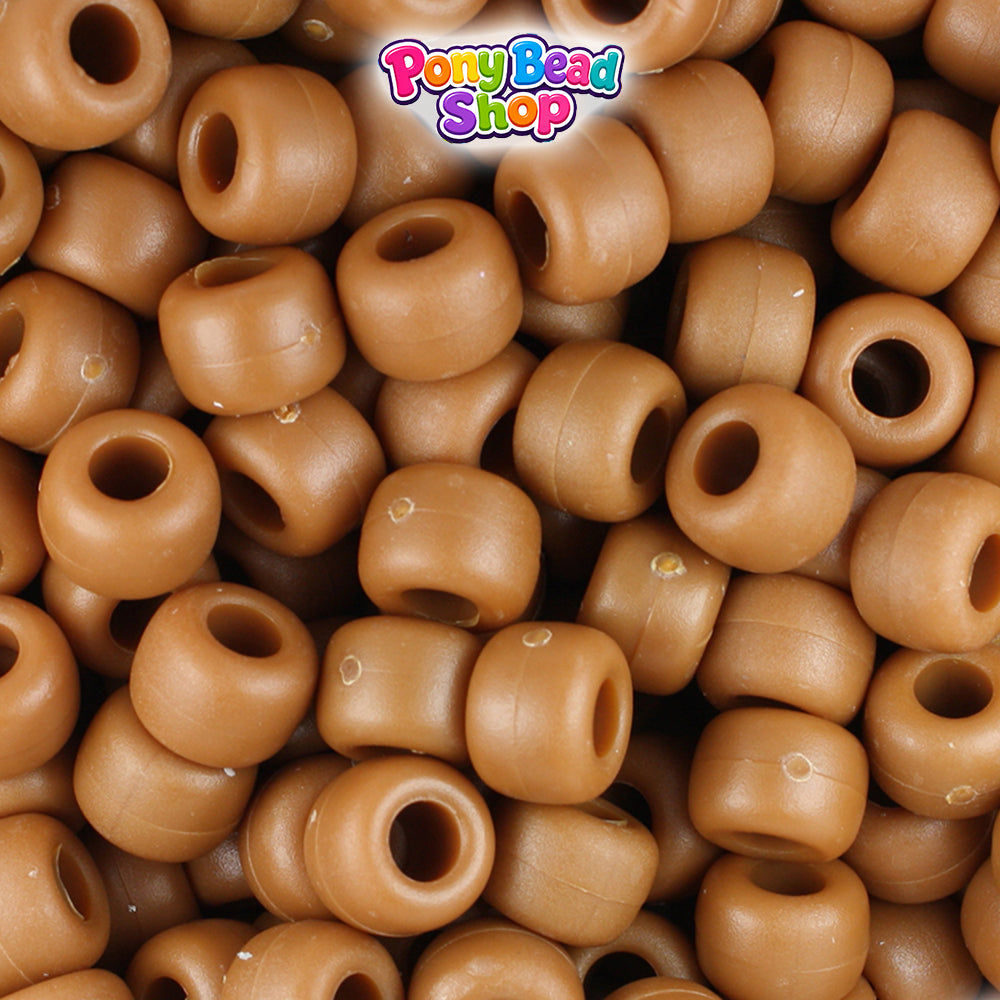 Tiger Eye Matte 9mm Barrel Plastic Pony Beads (500pcs)