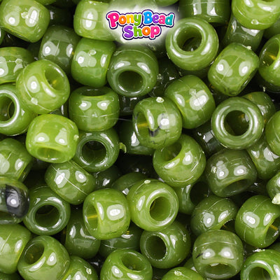 Jade Marbled 9mm Barrel Plastic Pony Beads (500pcs)
