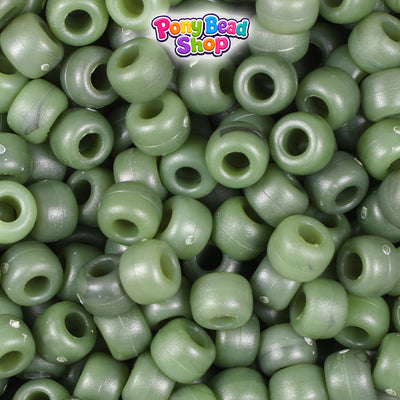 Jade Matte 9mm Barrel Plastic Pony Beads (500pcs)
