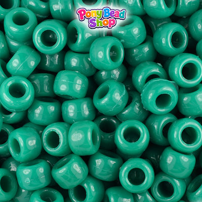 Marbled Green Opaque 9mm Barrel Pony Beads (500pcs)