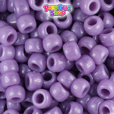 Lavender Opaque 9mm Barrel Plastic Pony Beads (500pcs)