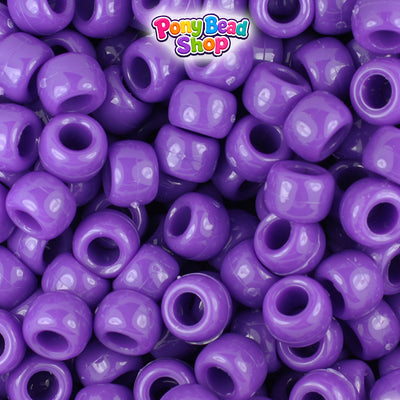 Dark Lilac Opaque 9mm Barrel Pony Beads (500pcs)