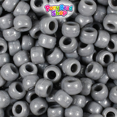 Dark Grey Opaque 9mm Barrel Pony Beads (500pcs)