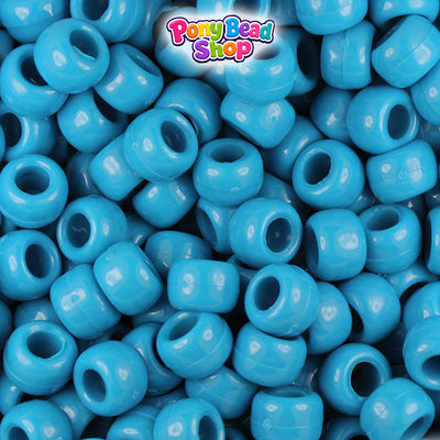 Dark Turquoise Opaque 9mm Barrel Pony Beads (500pcs)