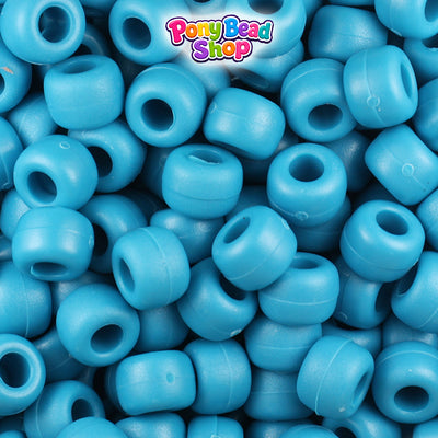 Dark Turquoise Matte 9mm Barrel Plastic Pony Beads (500pcs)