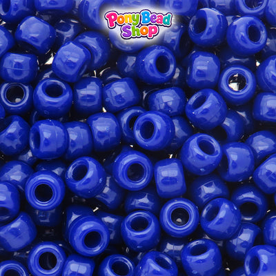 Royal Blue Opaque 9mm Barrel Pony Beads (500pcs)