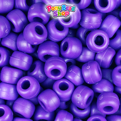 Plum Matte 9mm Barrel Plastic Pony Beads (500pcs)