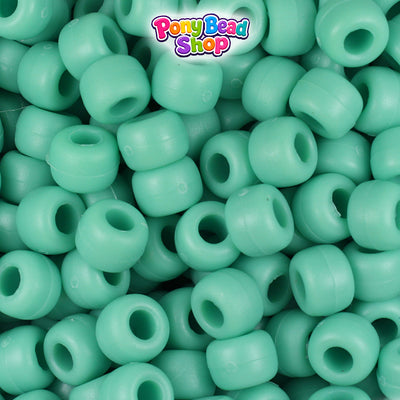 Sage Matte 9mm Barrel Plastic Pony Beads (500pcs)