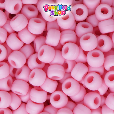 Dusty Rose Matte 9mm Barrel Plastic Pony Beads (500pcs)