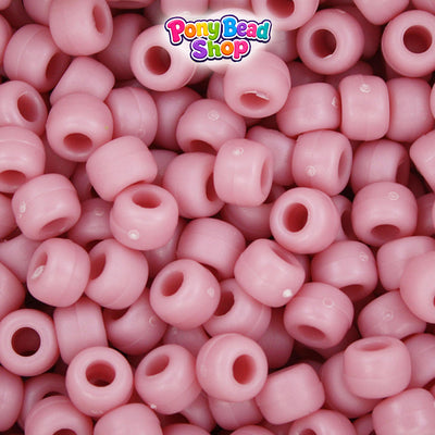 Mauve Matte 9mm Barrel Plastic Pony Beads (500pcs)