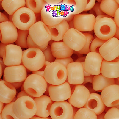 Sand Matte 9mm Barrel Plastic Pony Beads (500pcs)