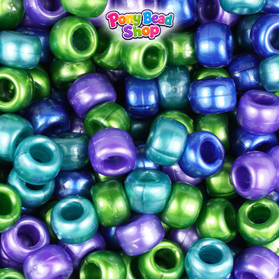 Cool Pearl Mix 9mm Barrel Plastic Pony Beads (500pcs)