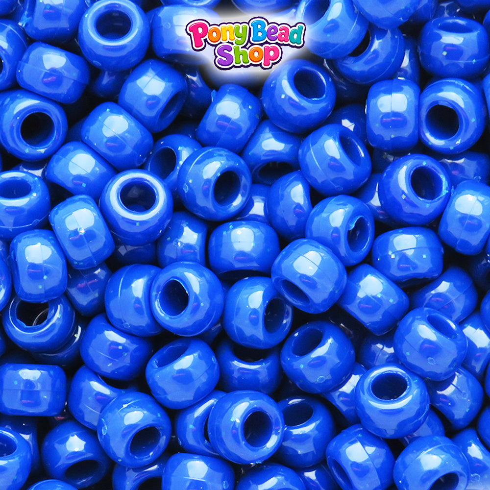 Lapis Opaque 9mm Barrel Plastic Pony Beads (500pcs)