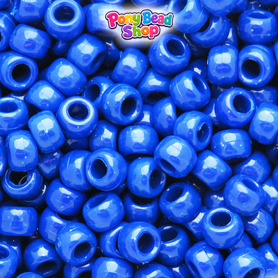 Lapis Opaque 9mm Barrel Plastic Pony Beads (500pcs)