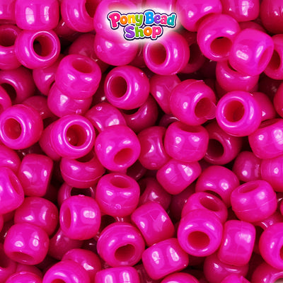 Mulberry Opaque 9mm Barrel Plastic Pony Beads (500pcs)