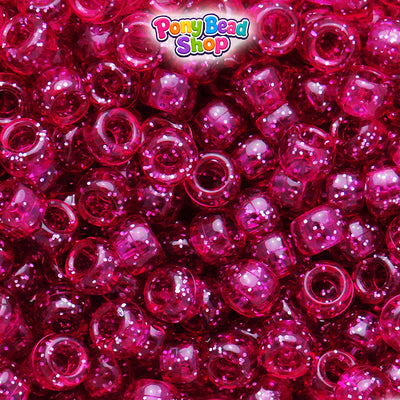 Wine Sparkle 9mm Barrel Plastic Pony Beads (500pcs)