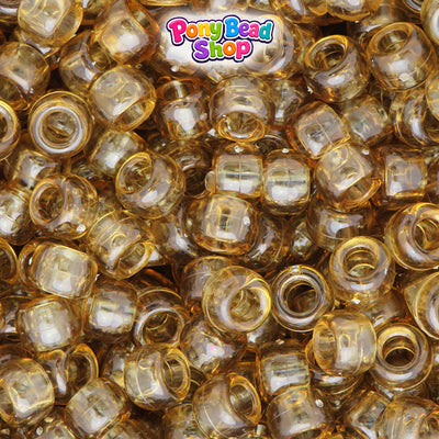 Smoke Topaz Transparent 9mm Barrel Plastic Pony Beads (500pcs)