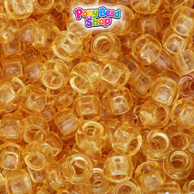 Dark Champagne Transparent 9mm Barrel Plastic Pony Beads (500pcs)
