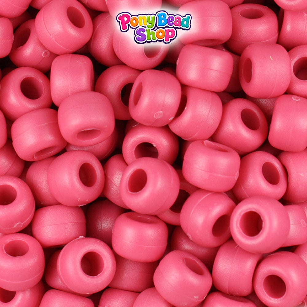 Old Rose Matte 9mm Barrel Plastic Pony Beads (500pcs)