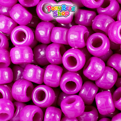 Boysenberry Opaque 9mm Barrel Plastic Pony Beads (500pcs)