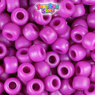 Boysenberry Matte 9mm Barrel Plastic Pony Beads (500pcs)