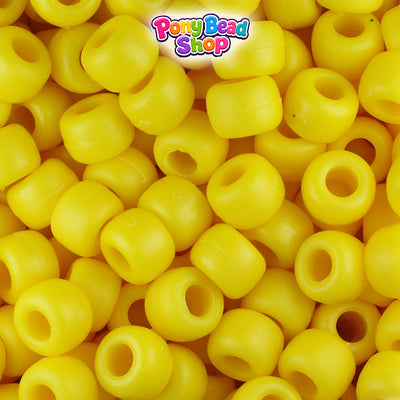 Daffodil Matte 9mm Barrel Plastic Pony Beads (500pcs)