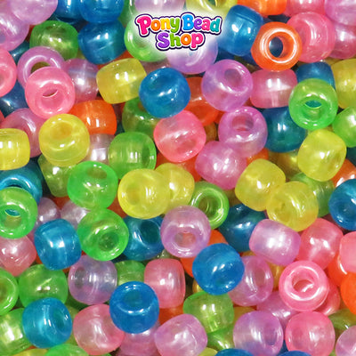 Adrenaline Translucent Mix 9mm Barrel Plastic Pony Beads (500pcs)