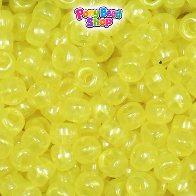 Yellow Adrenaline Translucent 9mm Barrel Plastic Pony Beads (500pcs)
