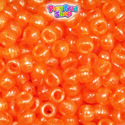 Orange Adrenaline Translucent 9mm Barrel Plastic Pony Beads (500pcs)