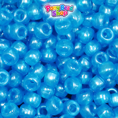 Teal Adrenaline Translucent 9mm Barrel Plastic Pony Beads (500pcs)